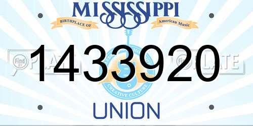 1433920 Mississippi License Plate