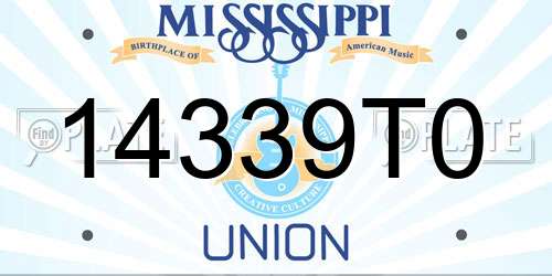 14339T0 Mississippi License Plate