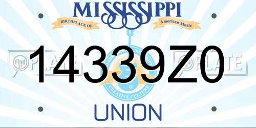 14339Z0 Mississippi License Plate