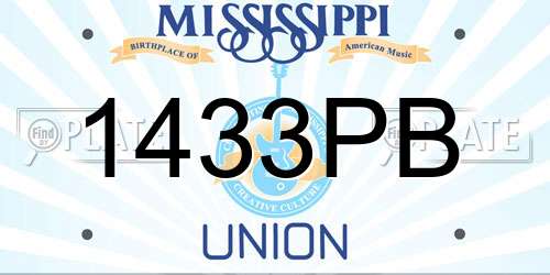 1433PB Mississippi License Plate
