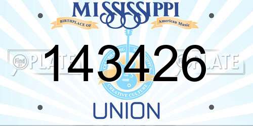 143426 Mississippi License Plate