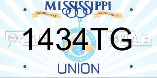 1434TG Mississippi License Plate