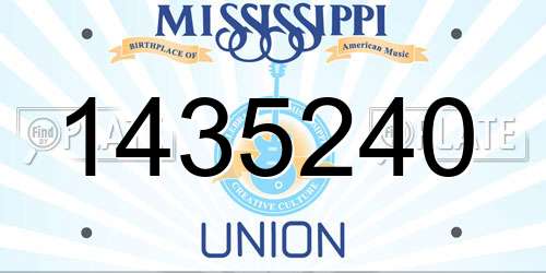 1435240 Mississippi License Plate