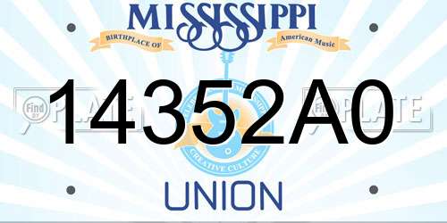 14352A0 Mississippi License Plate