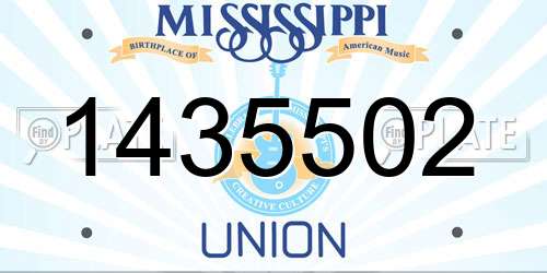 1435502 Mississippi License Plate