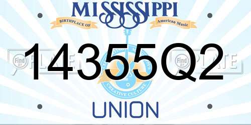 14355Q2 Mississippi License Plate