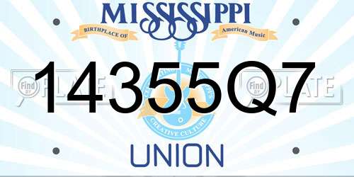 14355Q7 Mississippi License Plate