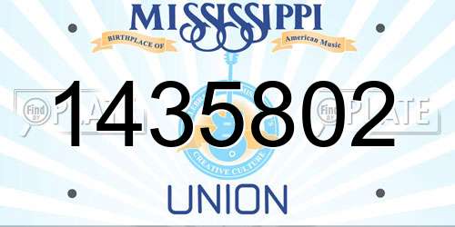 1435802 Mississippi License Plate