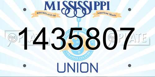 1435807 Mississippi License Plate