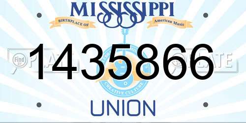 1435866 Mississippi License Plate