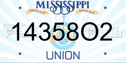 14358O2 Mississippi License Plate