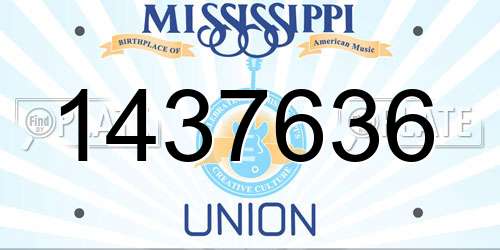 1437636 Mississippi License Plate