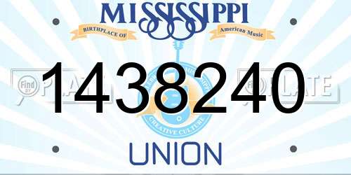 1438240 Mississippi License Plate