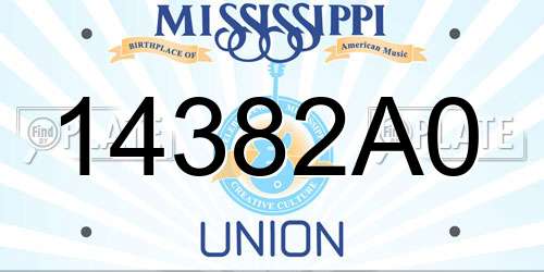 14382A0 Mississippi License Plate