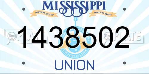 1438502 Mississippi License Plate