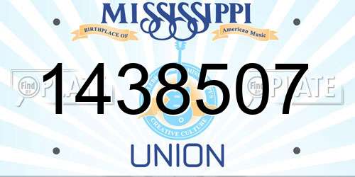 1438507 Mississippi License Plate