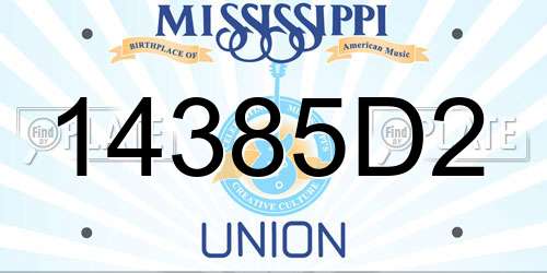 14385D2 Mississippi License Plate