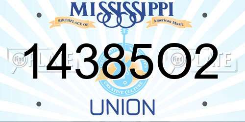 14385O2 Mississippi License Plate