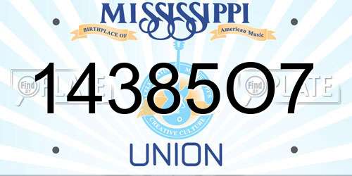 14385O7 Mississippi License Plate