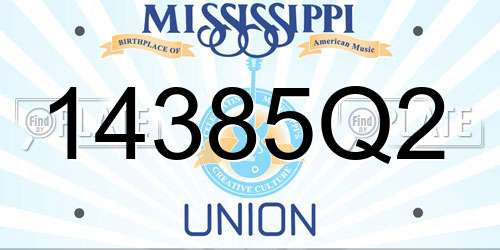 14385Q2 Mississippi License Plate