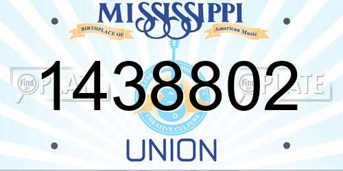 1438802 Mississippi License Plate