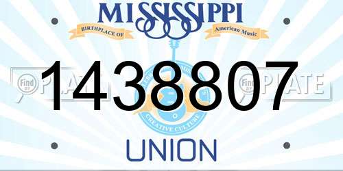 1438807 Mississippi License Plate