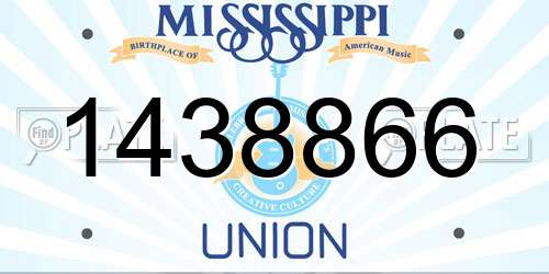 1438866 Mississippi License Plate