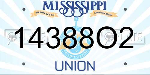 14388O2 Mississippi License Plate
