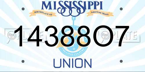 14388O7 Mississippi License Plate