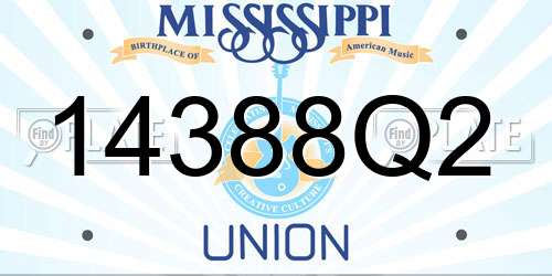 14388Q2 Mississippi License Plate
