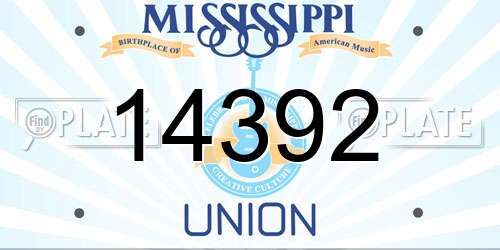 14392 Mississippi License Plate