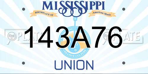 143A76 Mississippi License Plate