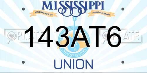 143AT6 Mississippi License Plate