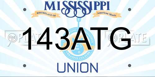 143ATG Mississippi License Plate
