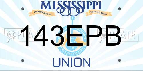 143EPB Mississippi License Plate