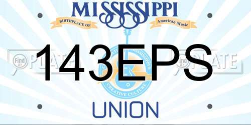 143EPS Mississippi License Plate