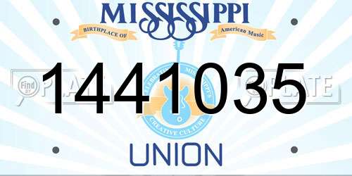 1441035 Mississippi License Plate