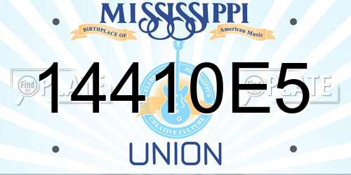 14410E5 Mississippi License Plate