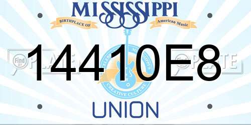 14410E8 Mississippi License Plate