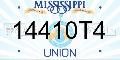 14410T4 Mississippi License Plate