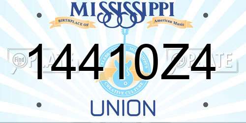 14410Z4 Mississippi License Plate