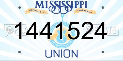 1441524 Mississippi License Plate