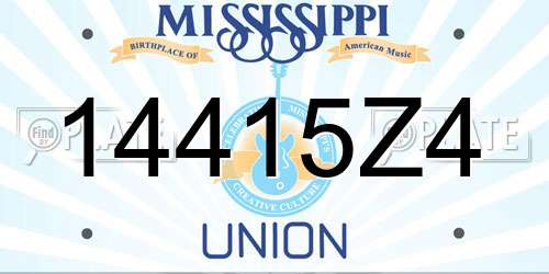 14415Z4 Mississippi License Plate