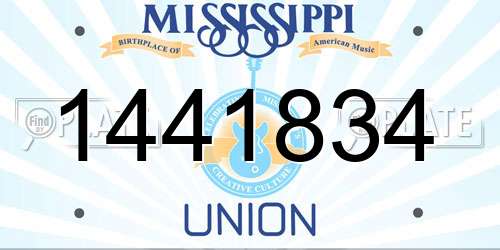 1441834 Mississippi License Plate