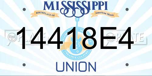 14418E4 Mississippi License Plate
