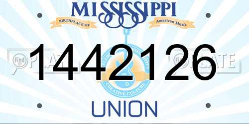 1442126 Mississippi License Plate