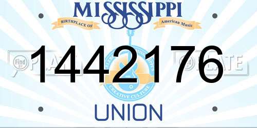1442176 Mississippi License Plate
