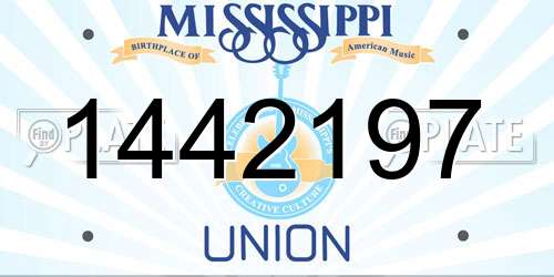 1442197 Mississippi License Plate