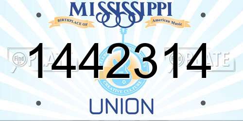 1442314 Mississippi License Plate
