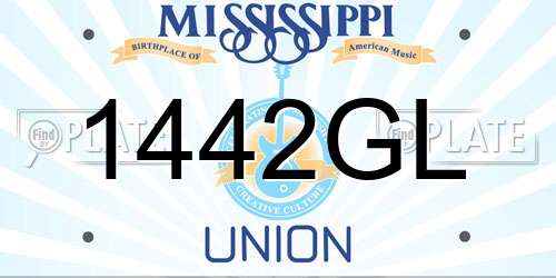 1442GL Mississippi License Plate